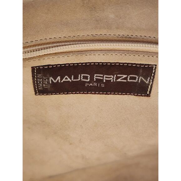 VTG 1980s Maud Frizon Gray Stamped Leather Crossbody Bag Made in Italy Grey RARE - Picture 8 of 13